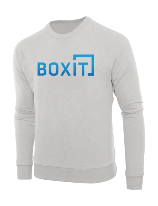 Allmade Granite Grey Heather Organic French Terry Crewneck Sweatshirt w/BoxIt logo