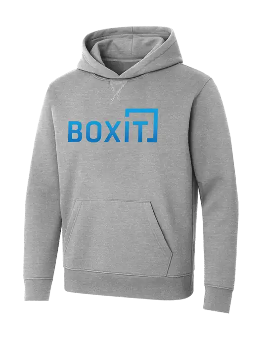 Allmade Granite Grey Heather Organic French Terry Pullover Hoodie w/BoxIt logo