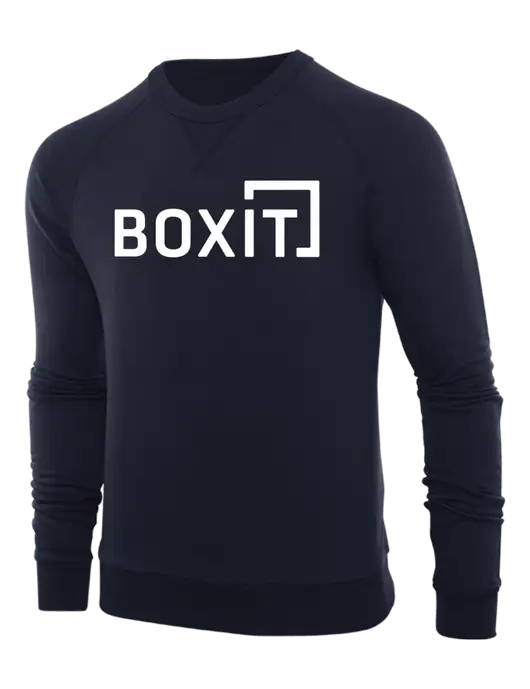 Allmade Dark Navy Organic French Terry Crewneck Sweatshirt w/BoxIt logo