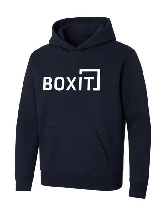 Allmade Dark Navy Organic French Terry Pullover Hoodie w/BoxIt logo