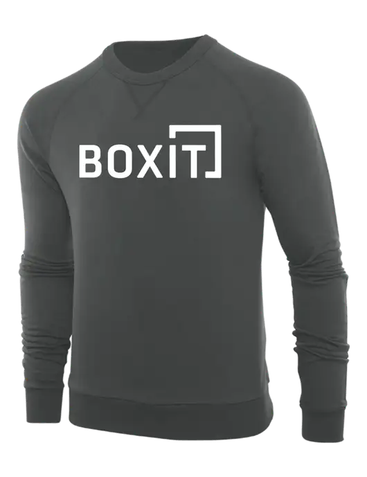 Allmade Charcoal Grey Organic French Terry Crewneck Sweatshirt w/BoxIt logo