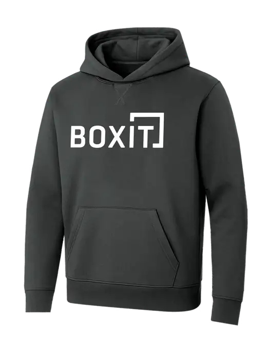 Allmade Charcoal Grey Organic French Terry Pullover Hoodie w/BoxIt logo