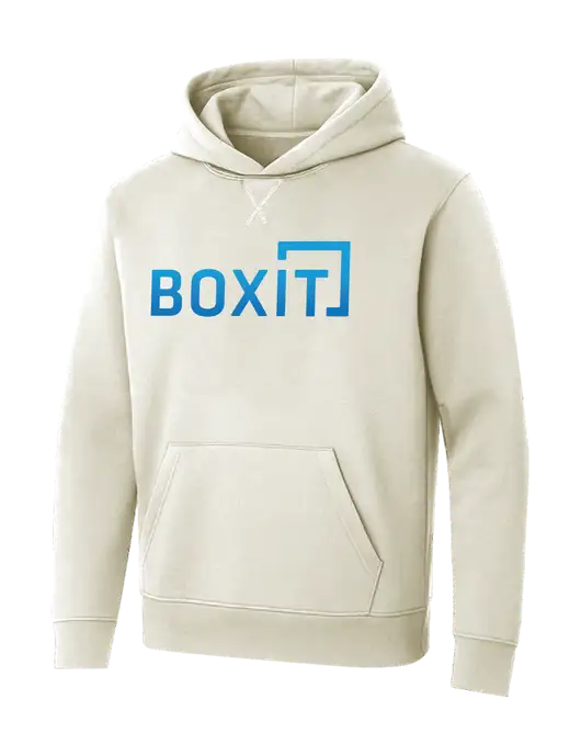 Allmade White Sand Organic French Terry Pullover Hoodie w/BoxIt logo
