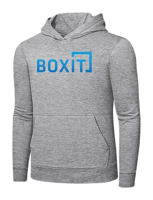 Light Grey Heather 7.8 oz Ring Spun Hooded Sweatshirt w/BoxIt logo