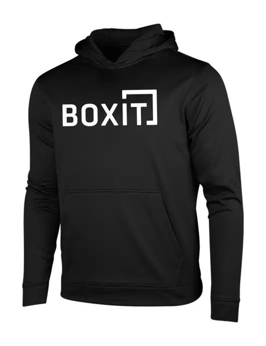 Black Fleece Sport-Wick Hooded Pullover w/BoxIt logo
