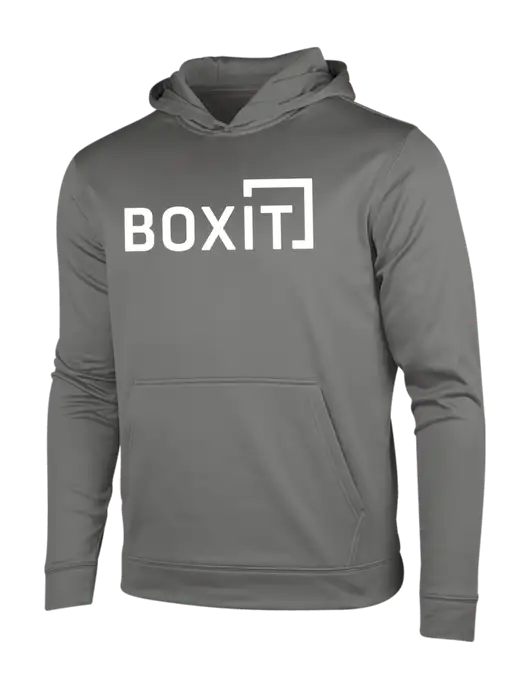 Dark Smoke Grey Sport-Wick Fleece Hooded Pullover w/BoxIt logo