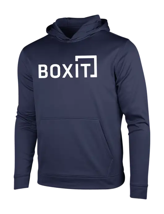 Navy Sport-Wick Fleece Hooded Pullover w/BoxIt logo