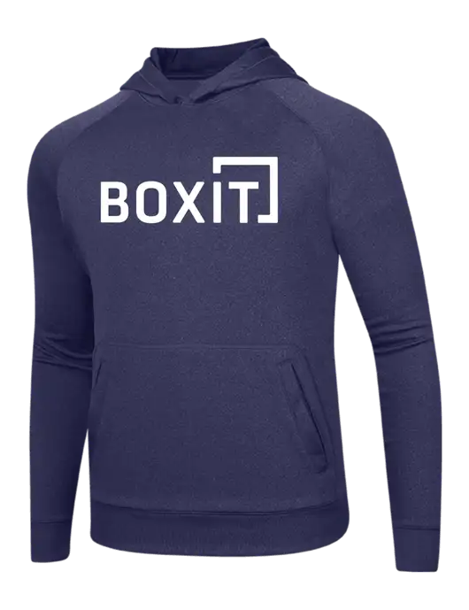 Tech True Navy Fleece Hooded Sweatshirt w/BoxIt logo