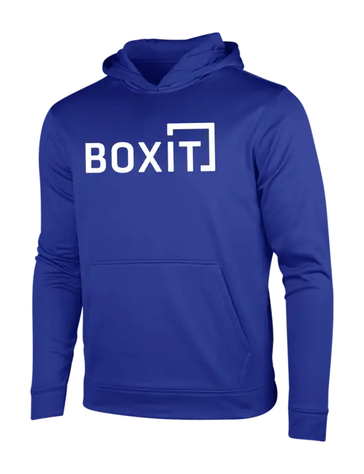 True Royal Sport-Wick Fleece Hooded Pullover w/BoxIt logo