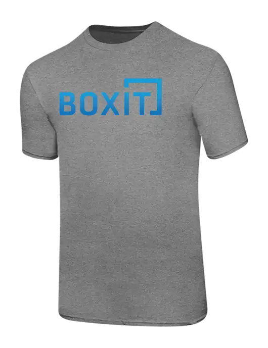 Ring Spun Light Heather Grey 4.5 oz T-Shirt w/BoxIt logo