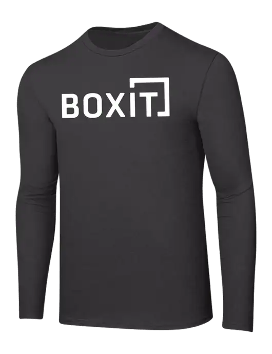 Ring Spun Charcoal 4.5 oz Long Sleeve T-Shirt w/BoxIt logo