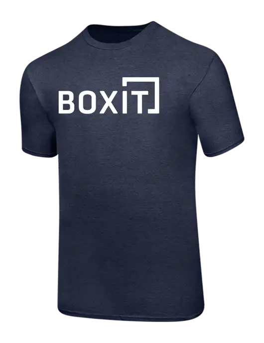 Ring Spun Heather Navy 4.5 oz T-Shirt w/BoxIt logo