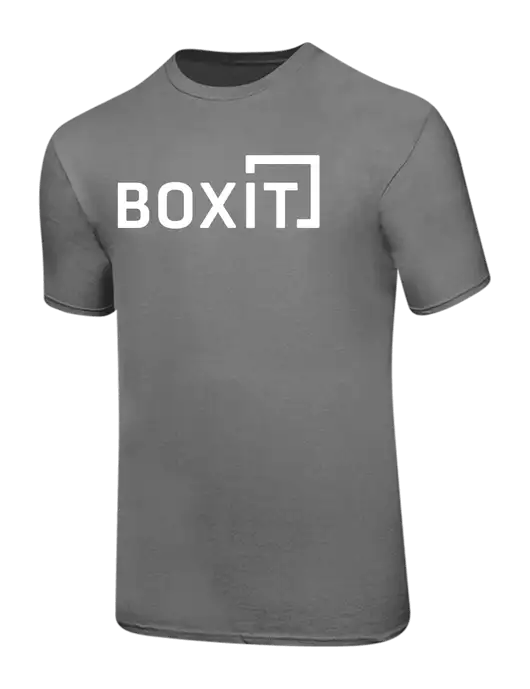 Ring Spun Medium Grey 4.5 oz T-Shirt w/BoxIt logo