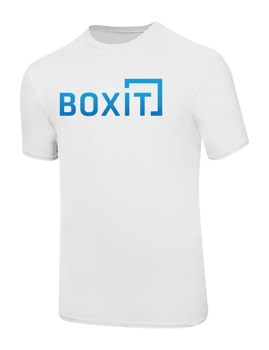 Ring Spun White 4.5 oz T-Shirt w/BoxIt logo