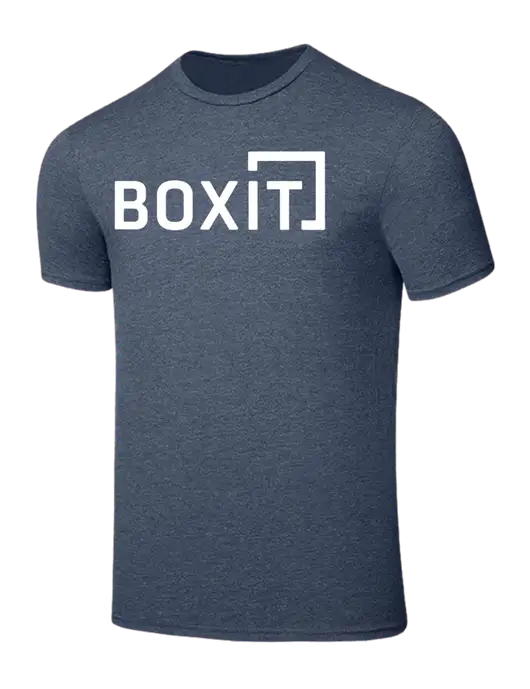 Seriously Soft Heathered Navy T-Shirt w/BoxIt logo