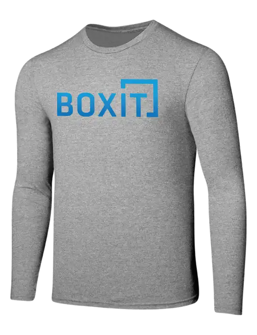 Seriously Soft Light Heathered Grey Long Sleeve T-Shirt w/BoxIt logo