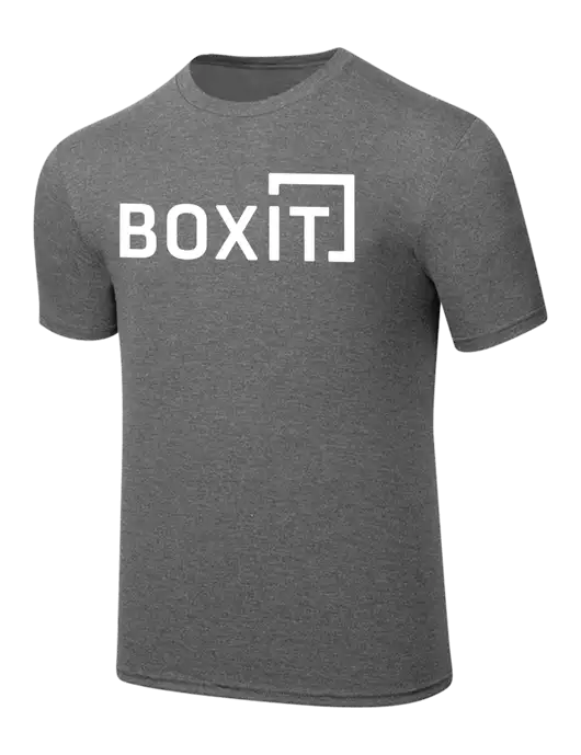 Simply Soft Heathered Medium Grey 4.5oz  Poly/Combed Ring Spun Cotton T-Shirt w/BoxIt logo