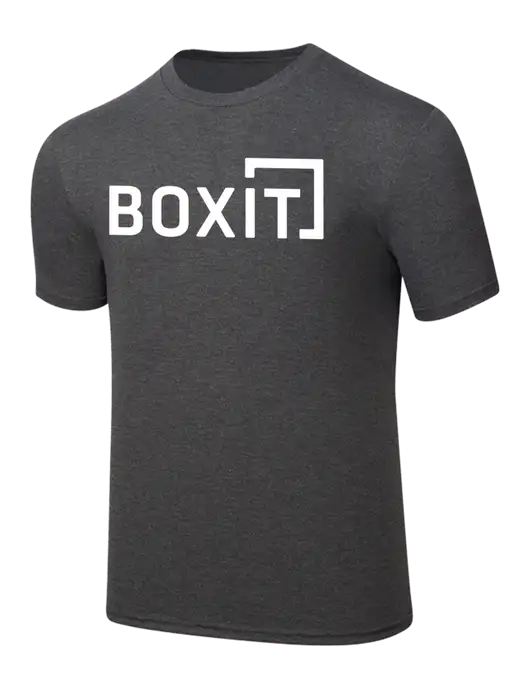Simply Soft Heathered Charcoal 4.5oz  Poly/Combed Ring Spun Cotton T-Shirt w/BoxIt logo