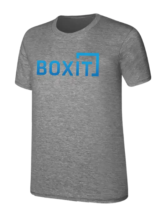 Womens Ring Spun Light Grey Heather 4.5 oz T-Shirt w/BoxIt logo