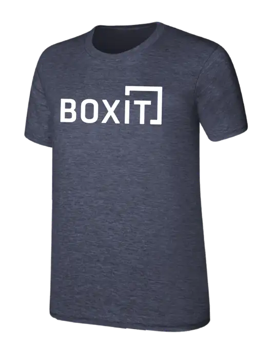 Womens Ring Spun Heather Navy 4.5 oz T-Shirt w/BoxIt logo
