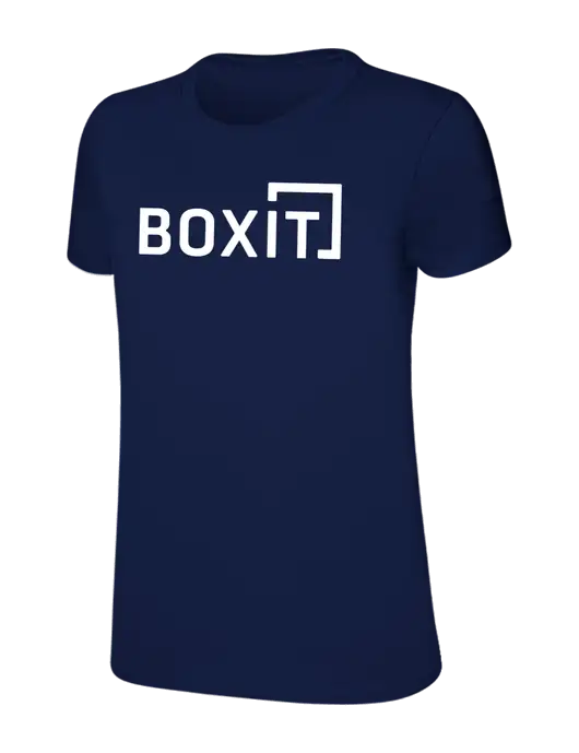 Womens Ring Spun Navy 4.5 oz T-Shirt w/BoxIt logo