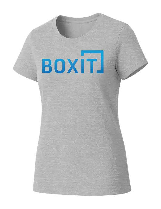 Womens Seriously Soft Light Heathered Grey T-Shirt w/BoxIt logo