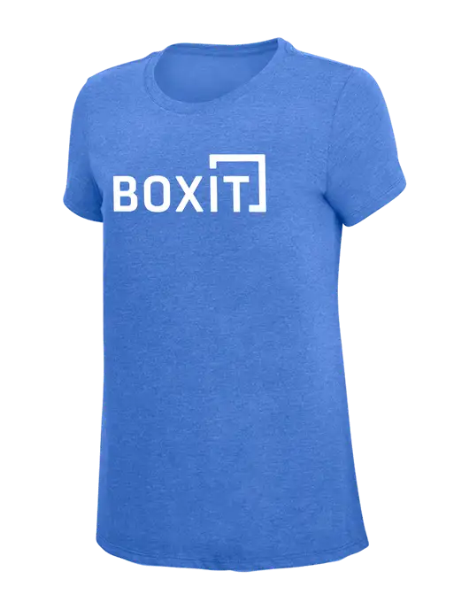 Womens Simply Soft Royal Frost 4.5oz  Poly/Combed Ring Spun Cotton T-Shirt w/BoxIt logo