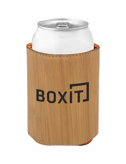 Bamboo Leatherette Beverage Holder w/BoxIt logo