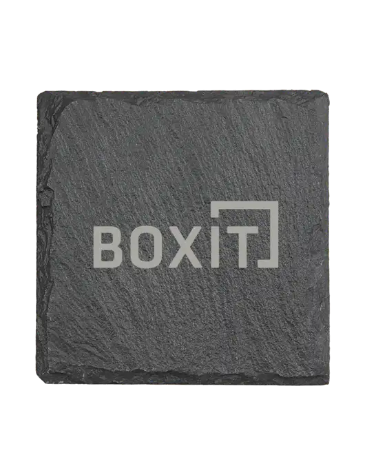 Square Slate Coaster, 4 x 4 w/BoxIt logo