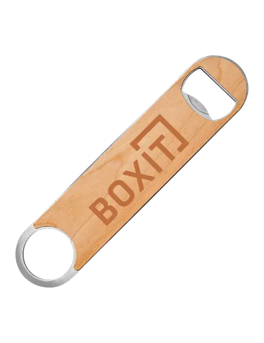 Bottle Opener w/Wood Veneer, 7 x 1.2 w/BoxIt logo