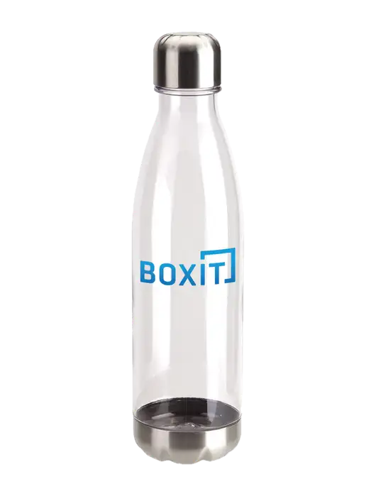 Bayside Tritan Clear 25 oz Bottle with Stainless Base and Cap w/BoxIt logo