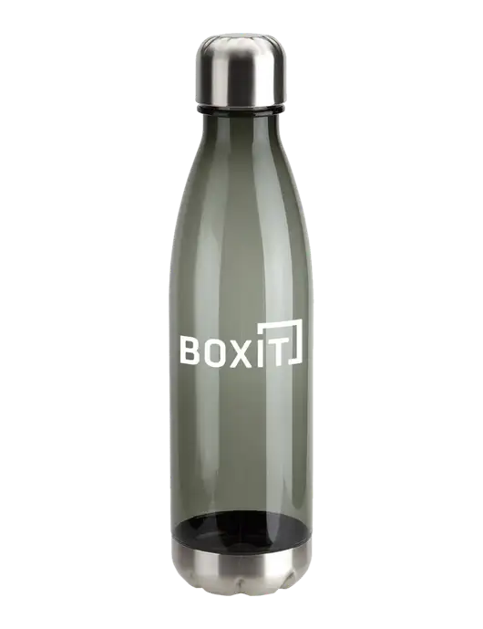 Bayside Tritan Smoke 25 oz Bottle with Stainless Base and Cap w/BoxIt logo