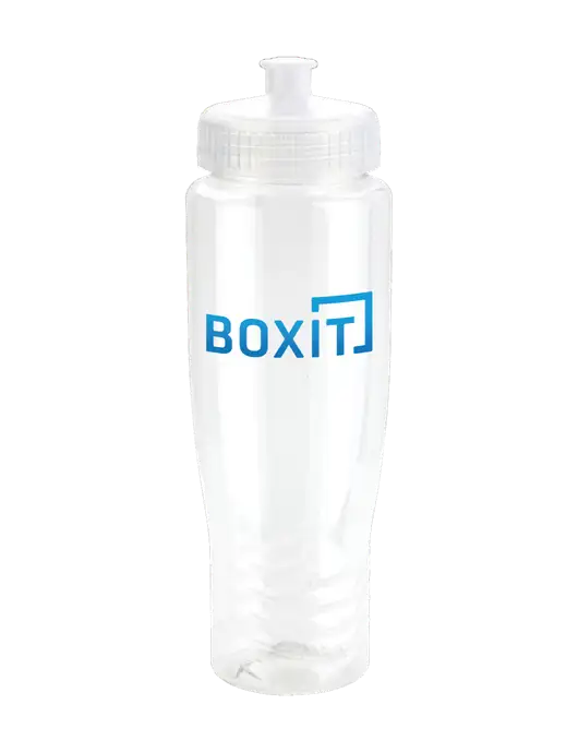 Roam Clear 28 oz Eco-Polyclear Bottle with Push Pull Lid w/BoxIt logo