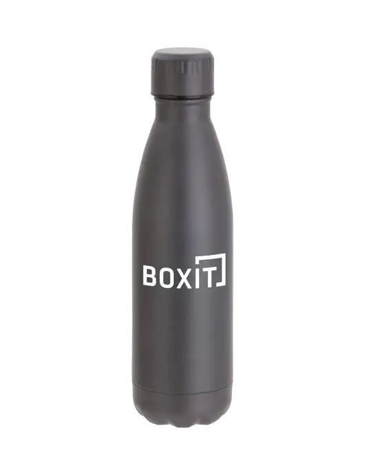 City Go Matte Charcoal 17 oz Insulated Bottle w/BoxIt logo