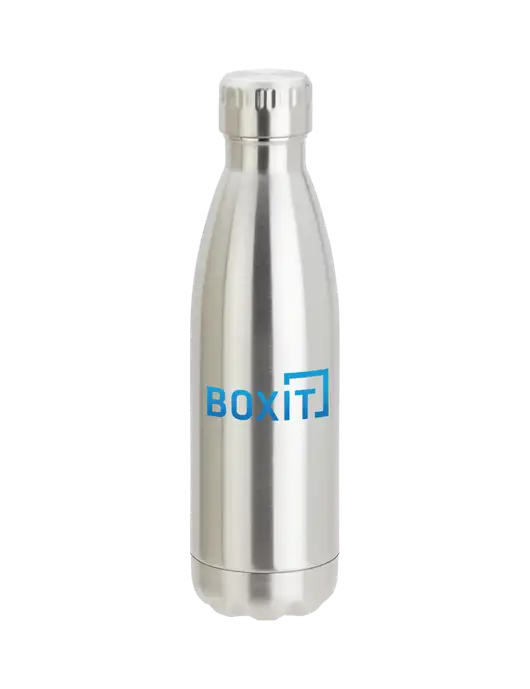 City Go Silver 17 oz Insulated Bottle w/BoxIt logo