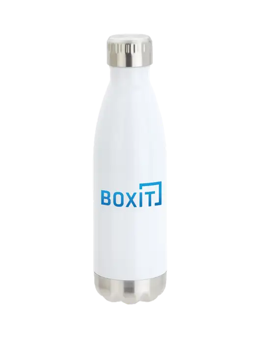 City Go White 17 oz Insulated Bottle w/BoxIt logo