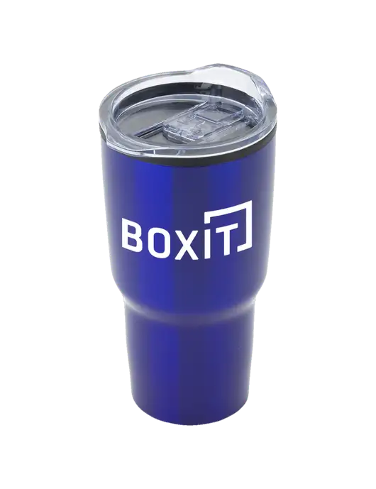 Odyssey Blue 30 oz Travel Tumbler w/BoxIt logo
