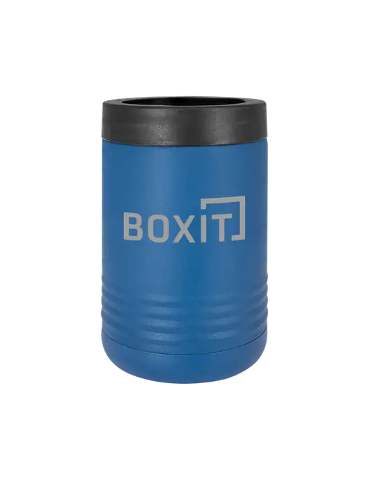 Polar Camel 12 oz Powder Coated Royal Blue Vacuum Insulated Beverage Holder w/BoxIt logo