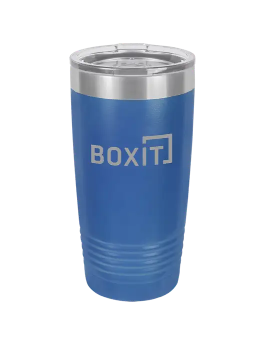 Polar Camel 20 oz Powder Coated Royal Vacuum Insulated Tumbler w/BoxIt logo