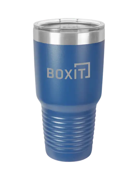 Polar Camel 30 oz Powder Coated Royal Vacuum Insulated Tumbler w/BoxIt logo