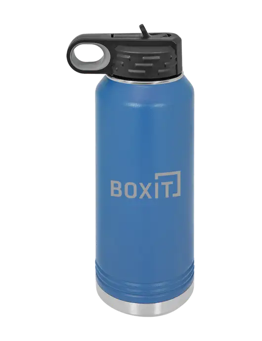 Polar Camel 32 oz Powder Coated Royal Vacuum Insulated Water Bottle w/BoxIt logo