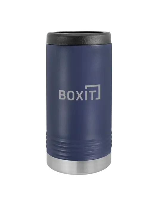 Polar Camel Powder Coated Navy Vacuum Insulated Slim Beverage Holder w/BoxIt logo