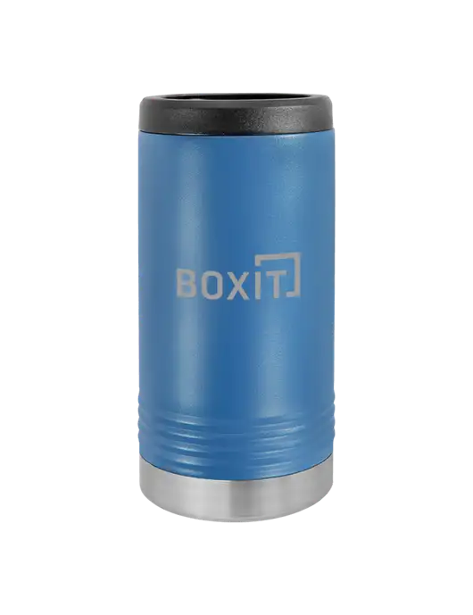 Polar Camel Powder Coated Royal Blue Vacuum Insulated Slim Beverage Holder w/BoxIt logo