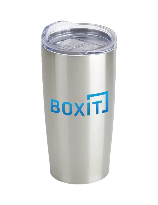Society Silver 20 oz Insulated Tumbler w/BoxIt logo