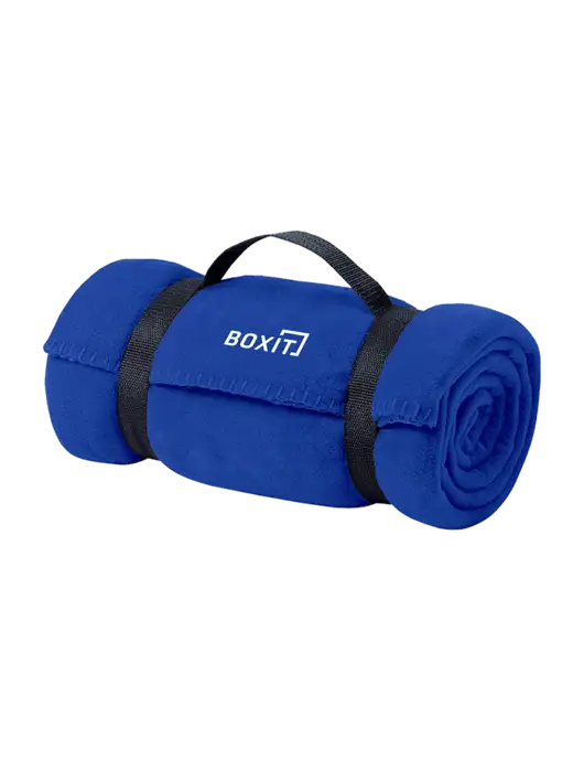 Casual Royal Fleece Blanket With Strap  w/BoxIt logo