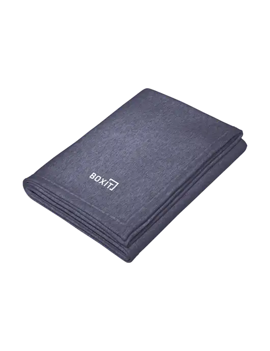 Core Heather Navy Fleece Sweatshirt Blanket w/BoxIt logo