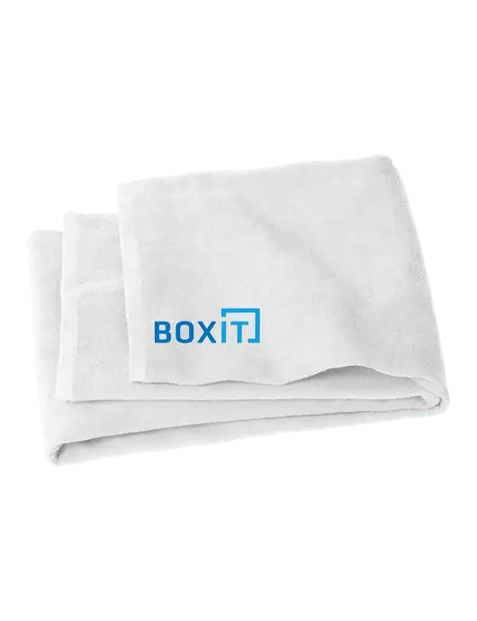 White Beach Towel w/BoxIt logo