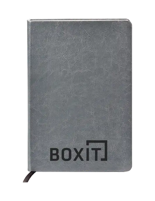 Fabrizio Grey Hard Cover 5.75 x 8.3 Journal w/BoxIt logo