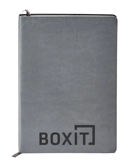Fabrizio Grey Soft Cover 5.75 x 8.125 Journal w/BoxIt logo
