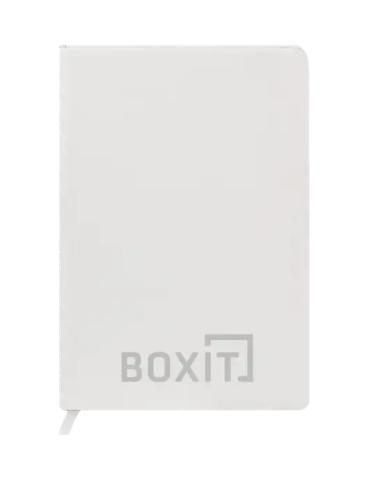 Fabrizio White Hard Cover 5.75 x 8.3  Journal w/BoxIt logo